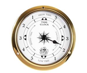 DJHVJS Horloge des marées en laiton de 11,4 cm pour les marées hautes et basses de la côte Est, horloge nautique murale pour station météorologique, pêche, activités de plage et océan