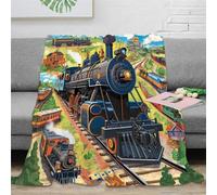 DJHVJS Le Train Couverture en Flanelle Couverture Polaire Moelleuse Douce Et Chaude Imprimé 3D Couverture De Canapé pour Adolescents Et Adultes 80x90inch(200x230cm)