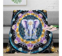 DJHVJS Les éléphants Bedding Couverture en Flanelle Moelleuse Chaudes 3D Imprimé Couverture en Microfibre Légères Couvertures Toutes Saisons Convient Adultes Et Enfants 70x80inch(180x200cm)