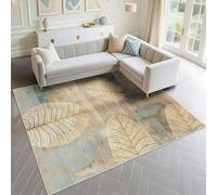 DJHWWD Anti Dérapant Tapis Facile À Ranger 160x200cm, Bleu Tapis Geant Motif de Feuilles Modernes pour Le Couloir de Salon