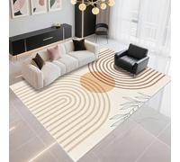DJHWWD Antidérapant Et Non Déformé Tapis Waterproof 160x250cm, Beige Grand Tapis Exterieur Rayures Modernes pour Les Chambres et Les balcons