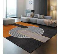 DJHWWD Bureau Ado Teppich Tapis De Chambre Adulte 100x160CM Sol Cuisine Orange Moderne à Carreaux Noir et Gris Balcon