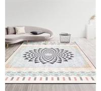 DJHWWD Chambre Garcon Tapis D'Été Enfant Fille 200x200CM ado Bleu Moderne d'esthétique Gris-Noir antidérapant et Non déformé