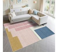 DJHWWD Decoration Chambre Aesthetic Anti Glisse 160x250cm, Couleur Rose Grand Tapis Exterieur Design Minimaliste Moderne Bleu pour la de Fille Salon