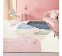 DJHWWD Descente de lit Chambre Adulte Tapis Chambre Garcon Tapis Rectangulaire Bleu Rose Blanc Tapis Chambre Tapis Balcon Tapis De Soltapis d'éveil 120X180CM