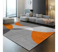 DJHWWD Descente De Lit Chambre Tapis antidérapant et Non déformé 90x120CM Fille ado Orange géométrique Moderne Couleur Grise Doux