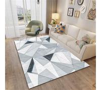 DJHWWD Grand Tapis De Salon Chambre Ado Garcon antidérapant et Non déformé 100x160CM Enfant Gris géométrique Moderne Couleur Bleue Chevet