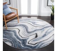 DJHWWD Lavable Tapis Salle A Manger Anti Derapant Poil Court Motif de Lignes Bleues pour Bureau Travail,Chambre Adolescent Fille,Chambre Bébé 160X160cm