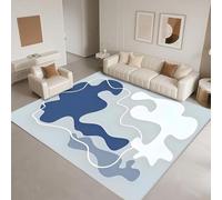 DJHWWD Tapis Ado Anti Fatigue 140x200cm,Géométrie Moderne pour Chambre Bebe Fille,Parc,Salle A Manger Bleu