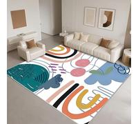 DJHWWD Tapis Ado Anti Fatigue 160x230cm,Art Abstrait pour Chambre Bebe Fille,Parc,Salle A Manger Blanc