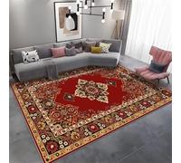 DJHWWD Tapis Bebe Chambre Paillasson Personnalisable de Porte d'entrée extérieur 100x160CM terrasse Rouge Floral rétro Bureau