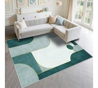 DJHWWD Tapis Bureau Sol Chaud Anti Poussiere 160x200cm, Vert Geant Motif Moderne à Rayures pour Le du Salon