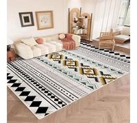 DJHWWD Tapis Bureau Sol Chaud Salon Grande Taille XXL 120x160CM Chambre Bebe Fille Moquette Gris géométrique Noir et Vert antiderapant