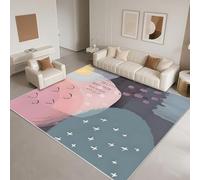 DJHWWD Tapis Chambre Bebe Anti Dérapant 120x170cm,Géométrie Abstraite pour Décoration,Parc,Bureau Bleu