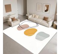 DJHWWD Tapis Chambre Bebe Fille Poil Court 90x130cm,Abstraction Moderne pour Balcon,Parc,Chambre Garcon Blanc