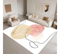 DJHWWD Tapis Chambre Bebe Fille Poil Ras 180x250cm,Tapis Grande Taille Style Abstrait Minimaliste pour Chambre Adulte,Parc,Bureau Blanc