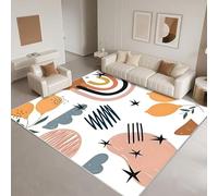 DJHWWD Tapis Chambre Bebe Garcon Anti Poussiere 160x200cm,Art Abstrait pour Accessoire,Parc,Chambre Ado Fille Blanc