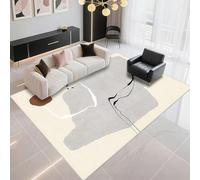 DJHWWD Tapis Chambre Fille Ado Ne Blesse Pas Le Sol 160x250cm, Gris-Beige Grand Tapis Exterieur Motifs minimalistes Modernes pour Les couloirs des Chambres d'enfants