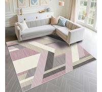 DJHWWD Tapis D’Entree Anti Poussiere 160x200cm, Rose Geant Motif rayé Moderne Gris pour Le Dressing du Salon