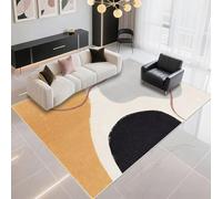 DJHWWD Tapis De Ménage Fade Resistant 180x250cm, Gris-Jaune Tapis XXL Motifs minimalistes Modernes pour Les couloirs des Chambres