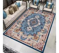 DJHWWD Tapis De Sol D’Exterieur d Entree Interieur 160x210CM Moelleux Multicolore Floral rétro Bleu Route Enfant