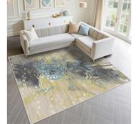 DJHWWD Tapis Entrée Résistant 160x250cm, Bleu Grand Exterieur Motif Floral Moderne Gris pour Salon Cuisine
