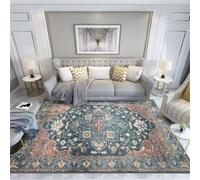 DJHWWD Tapis Extérieur Terrasse Paillasson d Entree 60x110CM Chambre Bebe Bleu Floral rétro Multicolore Grand