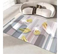 DJHWWD Tapis Lavable en Machine Chaise De Bureau Chemin Couloir 60x110CM Chambre Adulte Gris Couleur Bleue et Jaune ménage