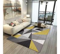 DJHWWD Tapis Maison Entrée Paillasson Extra Plat insonorisant 160x210CM Interieur Jaune rectangulaire Gris pour Salon Doux