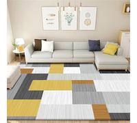 DJHWWD Tapis pour Chaise De Bureau Garcon 100x150CM Jaune géométrique Moderne Gris Chambre Ados antiderapant
