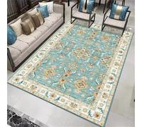 DJHWWD Tapis pour Chambre d'enfants 90x120CM Chemin Couloir Bleu Floral rétro paillasson intérieur