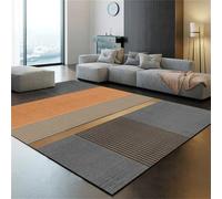 DJHWWD Tapis Terrasse Exterieur Enfant Garcon Chambre 160x210CM Grande Taille Salon Orange de Sol Moderne à Rayures Grises garçon ext