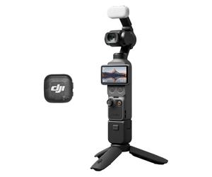 DJI Bundle Créateur Osmo Pocket 4, caméra vlog de Poche avec nacelle | Capteur CMOS 1 pouce et 4K/240 ips, zoom sans perte 2×, stockage intégré de 107 Go, émetteur Mic 3, lumière d’appoint