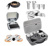DJI Flip Accessoires Bundle 5 en 1 pour contrôleur d'écran RC 2, étui de transport portable pour 3 batteries, protections d'hélice, train d'atterrissage, pare-soleil et sangle, compatible avec DJI