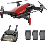 DJI Mavic Air Caméra Drone Combo - SmartCapture, GPS/GLONASS, 21 minutes de vol maximum, caméra 4K, design 3D pliable (Rouge)