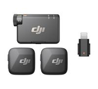 DJI Mic Mini (2TX + 1 RX + Adaptateur Lightning) pour iPhone, Android et caméras, ultraléger, Audio Riche en détails, réduction de Bruit, limitation Automatique, Microphone sans Fil pour vlog