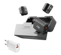 DJI Mic Mini Bundle (2 TX + 1 RX + Boîtier de Recharge), Ultra-léger, Audio de HQ, 48 h d’Utilisation, Annulation du Bruit, Limite Auto, Micro Cravate sans Fil, avec chargeur 67W