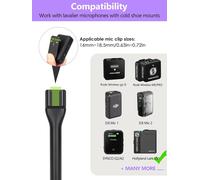 DJI Micro Grip-Interview Wireless Hand Mic GO Adapter for Rode Wireless GO II,Mic Tie Holder for DJI Mic 2,Rode Wireless Me/Pro with Microphone Windscreen Purple