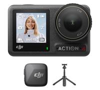 DJI Osmo Action 4 + Mic Mini Émetteur (Noir Absolu) + Barre d’Extension pour Osmo Action Mini, Caméra de vlogging avec capteur 1/1,3 Pouce, HorizonSteady 360º, Mic au Profil sonique Net