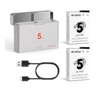 DJI Osmo Action Chargeur de 2 Batteries Kit 2200 mAh Batterie pour DJI Osmo Action 5Pro/4/3/360-20 °C à +45 °C (2 Batteries et 1 Chargeur)