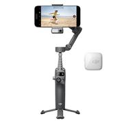 DJI Osmo Mobile 7P + Mic Mini TX (Blanc Arctique), Stabilisateur Nacelle pour iPhone, Android, Suivi natif, Réception Audio, Éclairage, Stabilisation à 3 Axes, Barre d’Extension et trépied intégrés