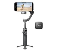 DJI Osmo Mobile 7P + Mic Mini TX (Noir Absolu), Stabilisateur Nacelle pour iPhone, Android, Suivi natif, Réception Audio, Éclairage, Stabilisation à 3 Axes, Barre d’Extension et trépied intégrés
