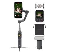 DJI Osmo Mobile 8P Bundle Standard+Lumière d’appoint, Nacelle stabilisatrice pour iPhone&Android, Radiocommande, Rotation panoramique à 360°, Suivi natif, Luminosité & Temp. Couleur 8 Niveaux