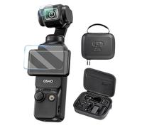 DJI Osmo Pocket 3 Kit d'accessoires, étui + protection d'objectif + film de protection d'écran, étui de rangement portable en polyuréthane, dureté 9H, verre trempé résistant aux rayures, compatible