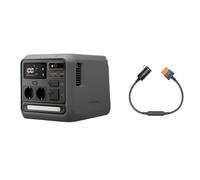 DJI Power 1000 Mini Station électrique Portable, batterie LiFePO4 1008 Wh, taille compacte, puissance max 1000 W, avec câble d’alimentation DJI Power SDC vers prise allume-cigare (12 V).