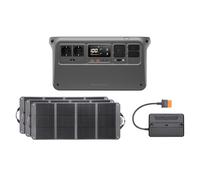 DJI Power 1000 V2 Station d'alimentation portable 1024 Wh, 2600 W avec 3 Zignes panneaux solaires de 120 W, 1 contrôleur MPPT, générateur électrique pour camping.