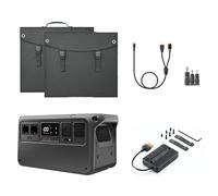 DJI Power 1000 V2 Station d'alimentation portable 1024 Wh, avec 1 panneau solaire pliable de 100 W, 1 adaptateur femelle DC5521 vers Anderson 30 A/XT60 femelle, 1 adaptateur CC 3 en 1, 1x MPPT.