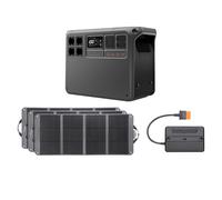 DJI Power 2000, station électrique portable 3000 W avec 3 Zignes panneaux solaires de 120 W, 1 contrôleur MPPT, générateur électrique pour camping.