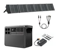 DJI Power 2000, station électrique portable 3000W, avec 1 panneau solaire pliable de 200 W, 1 MC4 vers DC5525 Male / DC7909 Male/Anderson 30 A/XT60 Female, 1 MPPT.