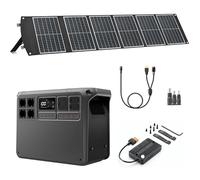 DJI Power 2000, station électrique portable 3000W, avec 1x panneau solaire pliable 100W, 1x adaptateur DC5521 femelle vers Anderson 30A/XT60 femelle, 1x adaptateur DC 3-en-1, 1x MPPT.